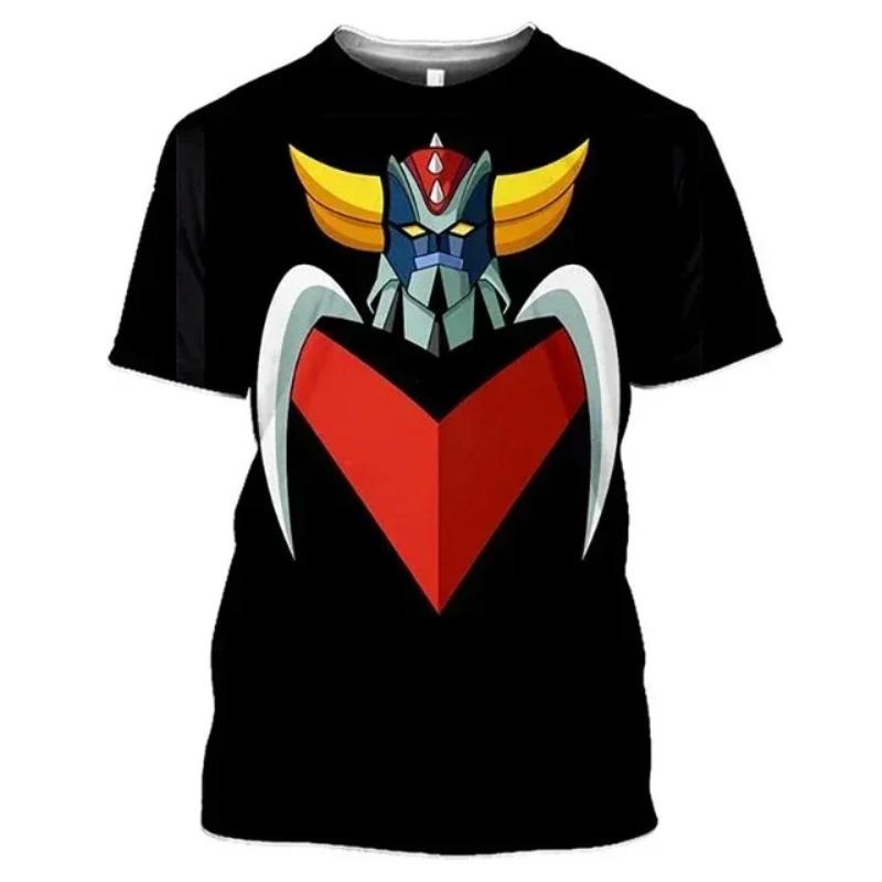 3D Animated Printed T-shirt for Men's Oversized Design Shirt, Grandizer, Robot, Harajuku Style, Goldorak Y2K Streetwear