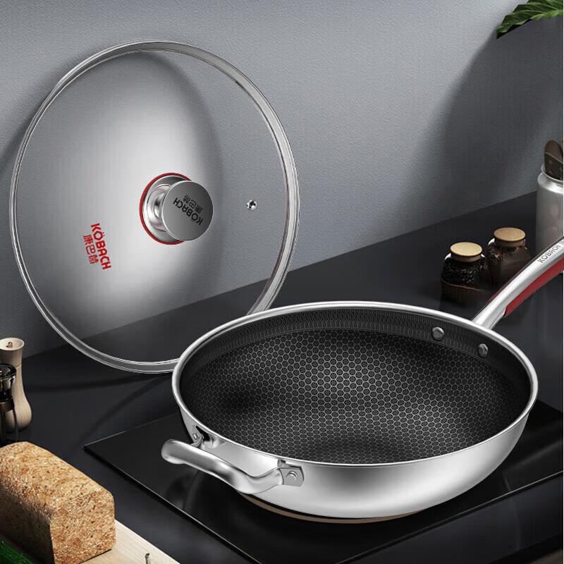 KOBACH 304 Stainless Steel Honeycomb Wok