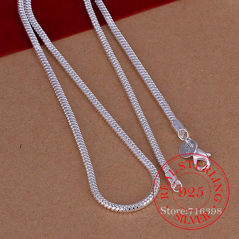 925 Sterling Silver,Boys Men's Fine 3mm 16-24inch Snake Chains Necklace for Women Men,fine Jewelry,Christmas Gift