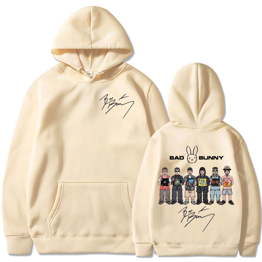 Rapper Bad Bunny Music Album Cover DTMF Hoodies Men Women Hip Hop Oversized Hooded Sweatshirts Male Casual Fleece Pullovers Coat