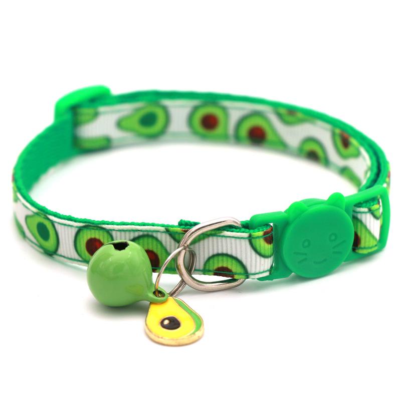 New Digital Print Pet Webbing Fruit Cat Collar Cat Dog Fruit Accessories Bell Pet Collar