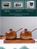 Japanese Retro Wooden Condiment Jar with Lid - Solid Jujube Wood Kitchen Salt Box