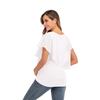 2023 Women's Chiffon Patchwork Maternity Nursing Top, Summer Short Sleeve