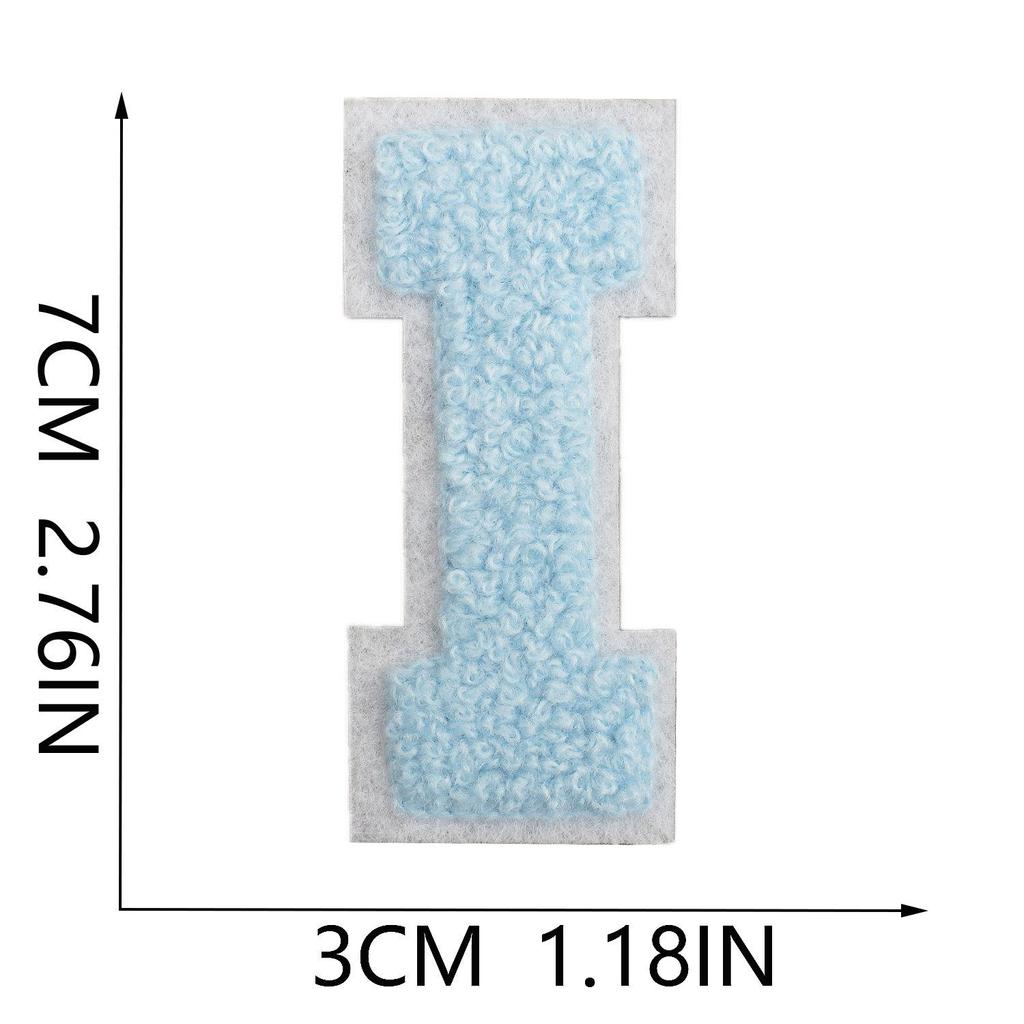 Roaring Sky 7cm Light Blue Chenille Embroidery Patch for Bags and Decor