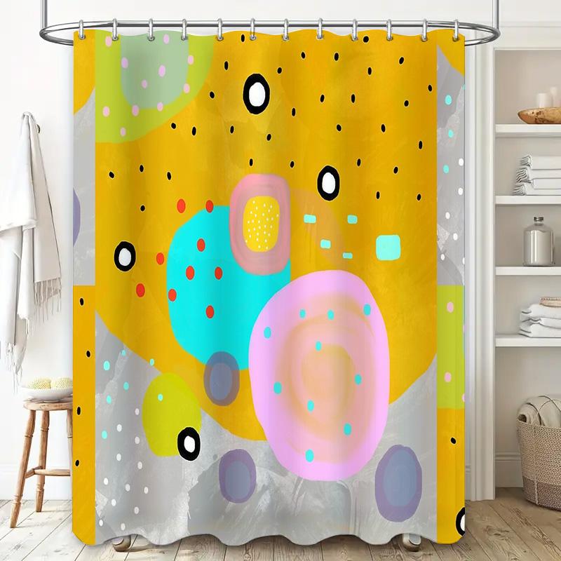 Shower Curtain Abstract Art Modern Waterproof Bathroom Decor Farmhouse Style Fabric Liner Backdrop Home Textile