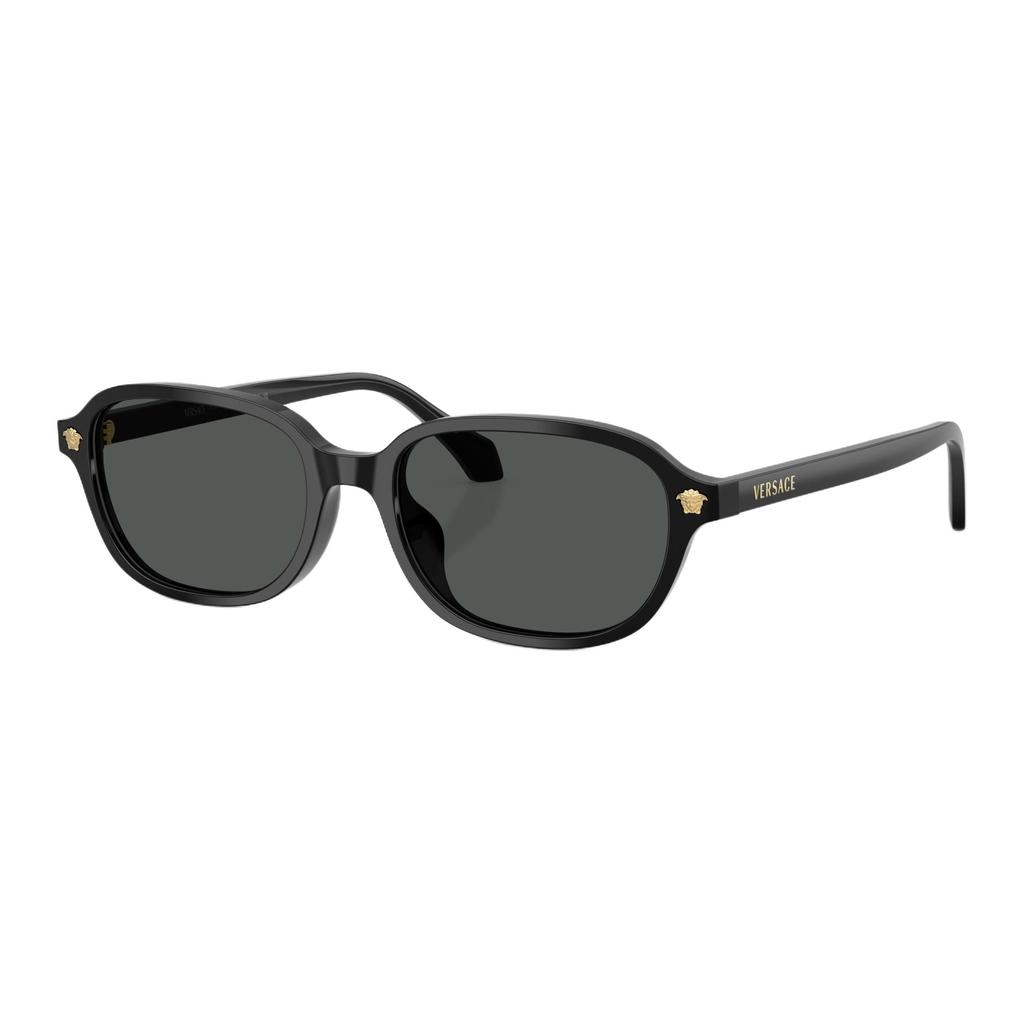Versace Logo Oval Sunglasses Unisex Sunglasses Black 0VE4514D-GB1/87