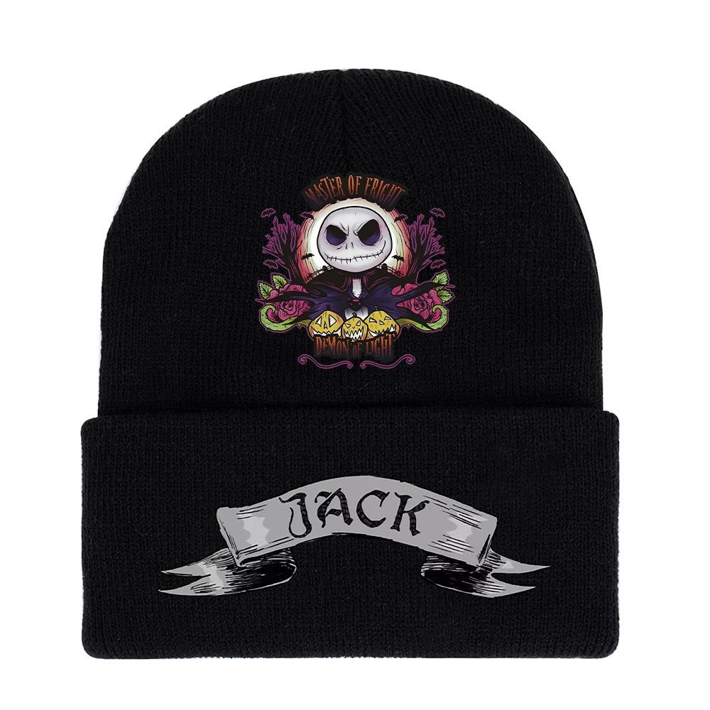 Jack Pumpkin Prince Knit Hat Colorful Halloween Print Unisex Winter Warm Cap