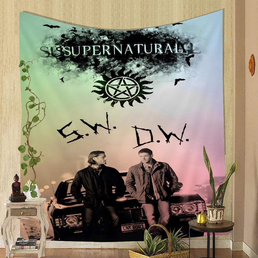 1PC TV Play Series Supernatural Movie Tapestry Printed Large Wall Tapestry Art Science Fiction Room Home Decor Decor Blanket