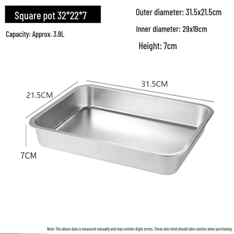 304 Stainless Steel Deep Square Food Pan
