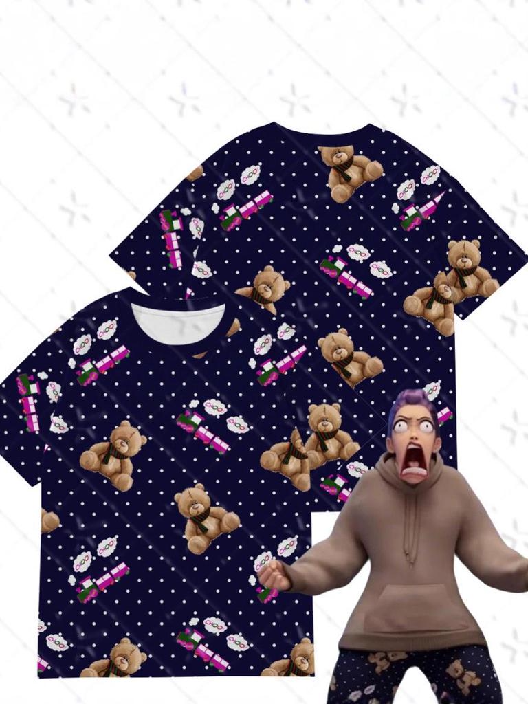 Demon Hunter Girl Group K-POP Trend 2025 Short-Sleeve T-Shirt, Cartoon Anime Style Pajamas