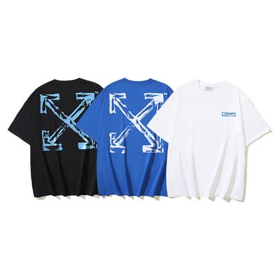 Off-White 2026 Summer New Letter Graffiti Arrow Pattern Printed Short Sleeved T-shirt for Men and Women
