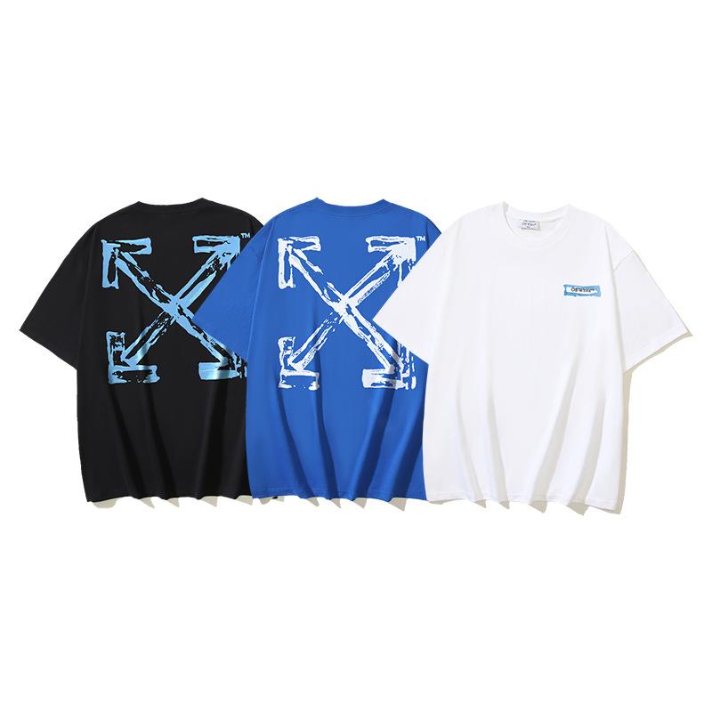 Off-White 2026 Summer New Letter Graffiti Arrow Pattern Printed Short Sleeved T-shirt for Men and Women