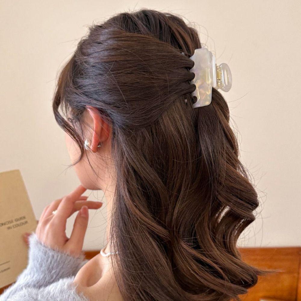 Geometrric Acrylic Hair Claw Hair Clip Women Shark Clip Gifts Square Hair Claw  Girls