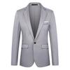 Móda Pánské Jednobarevné Dlouhý Rukáv Klopa Slim Fit Sako Oblekový Kabát Vrchní Oblečení
