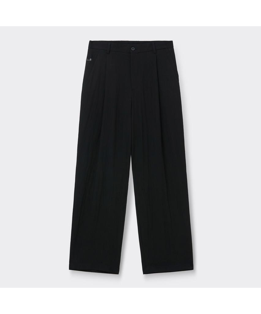 Keoseuuteommellou Black Wide Fit Tucked Pants Cwpam26341Bkx