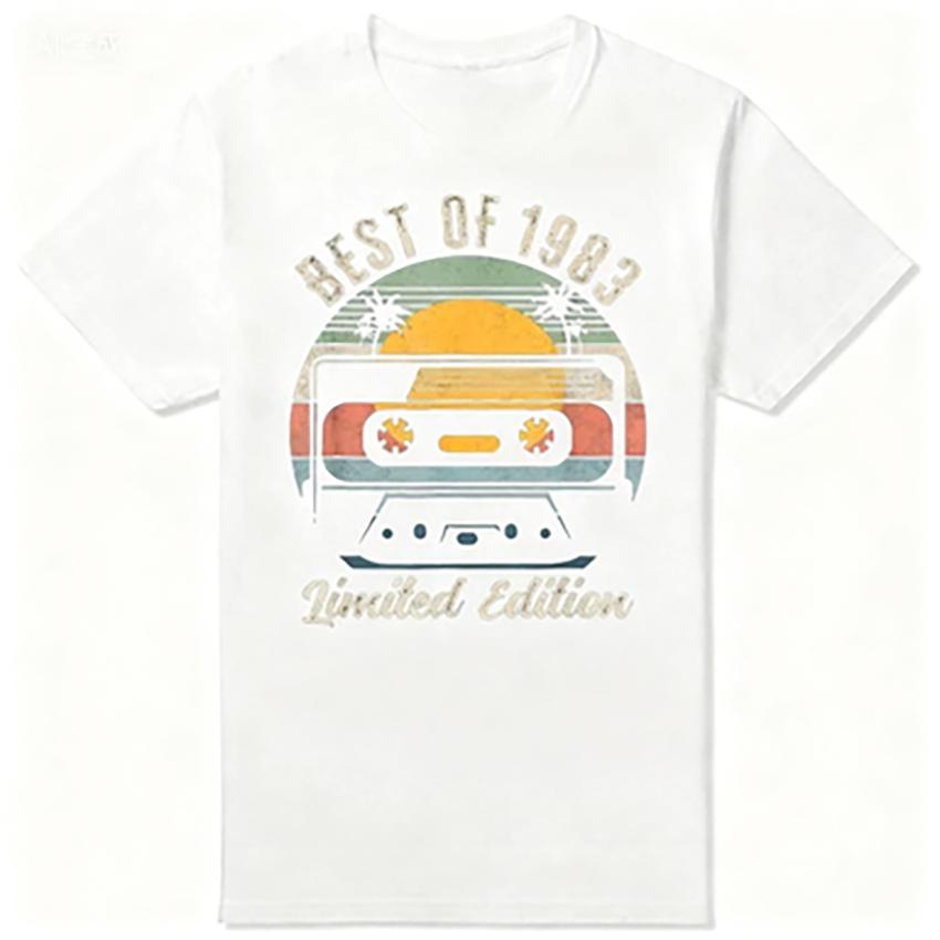 Vintage Made in 1983Edition  Birthday Gift T-Shirt Women Retro Casual Short Sleeve