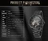 T-WINNER 8067 Men's Skeleton Automatic Mechanical Watch with Transparent Back – Business Style