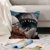 Horror Movie J-Jaws Pillow Case Office Cushions Suitable For Sofa Car Bedroom Decorative Cushion Cover