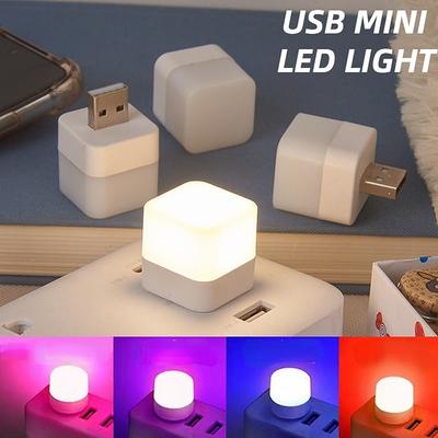 USB Mała lampka nocna LED Ochrona oczu Kwadratowa/okrągła lampka nocna do czytania Komputer Mobilne zasilanie Ładowanie Mini lampa stołowa
