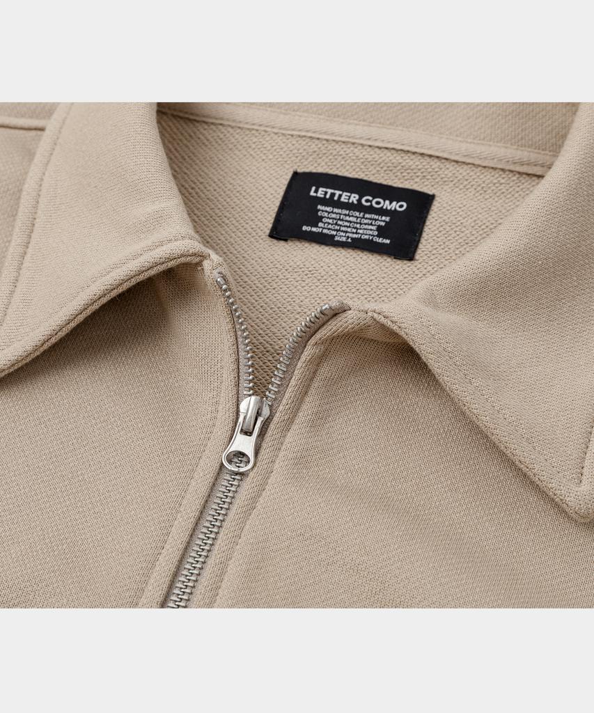 Lettercomo Heavy Cotton Blouson Sweatjacket Beige