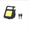 Mini LED Keychain Portable Lighting Double COB Lights Built-in Battery Type-C Rechargeable 90 ° Fold Outdoor Camping Lantern