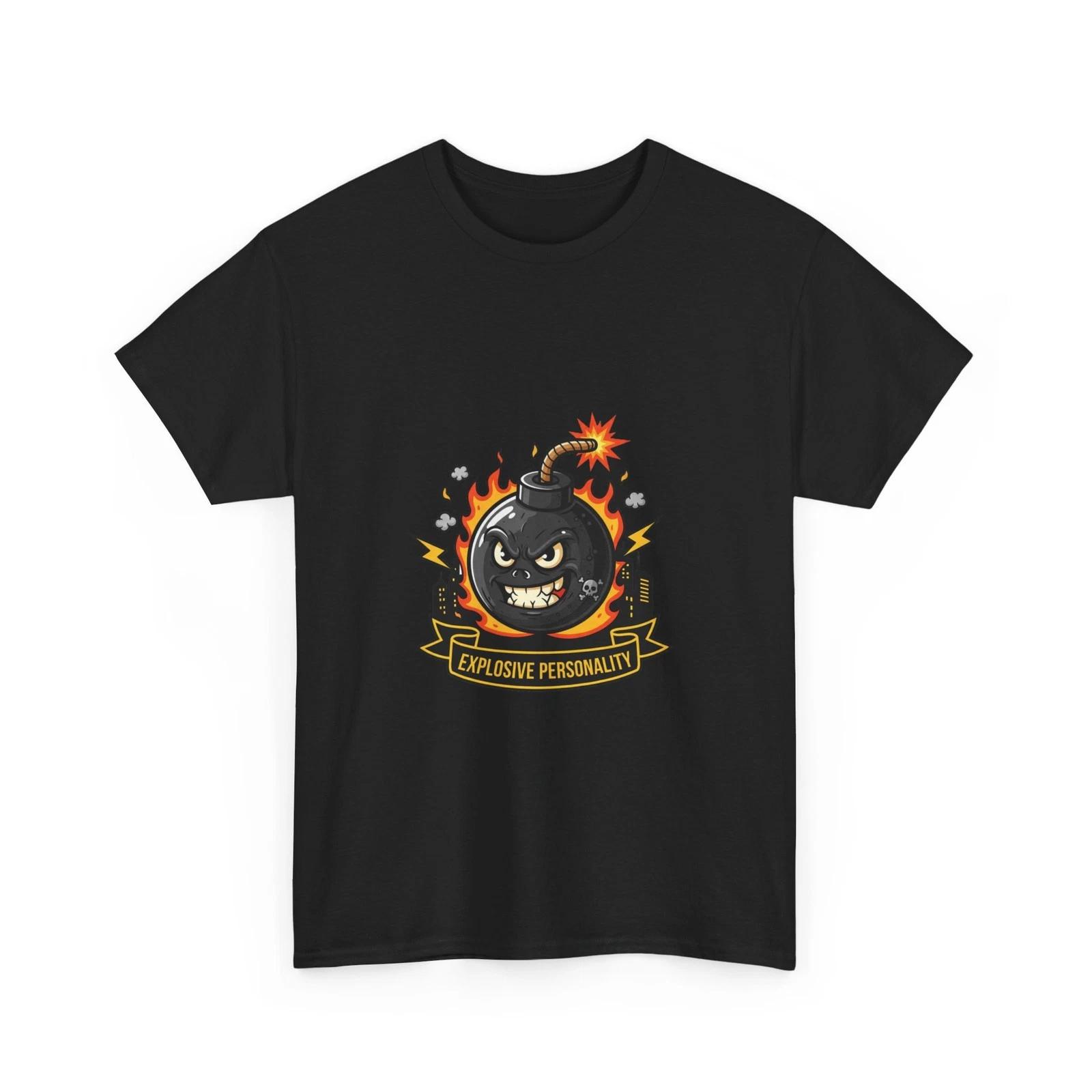 Explosive Personality Tee | Angry Bomb Cartoon, Funny Graphic Shirt, Cool TShirt 4XL