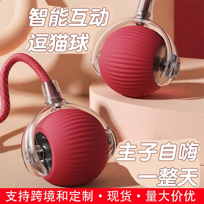 Elektrischer interaktiver Katzen-Teaser-Ball und -Stick Kätzchen-Spielzeug