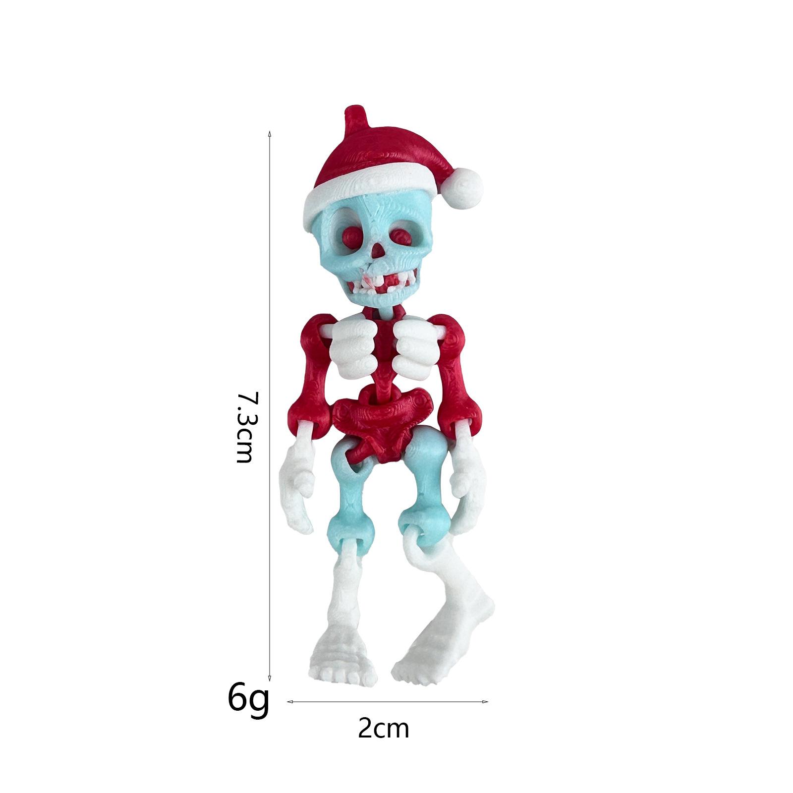 

3d Printed Posable Skeleton Model Articulated Joints For Halloween Christmas Decor Desktop Ornament Action Figure