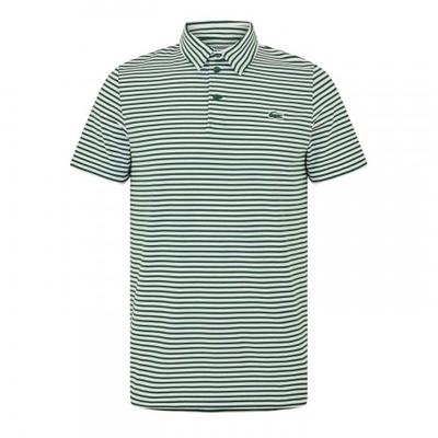 Mens Striped Ultra Dry Logo Short-Sleeved Polo Shirt