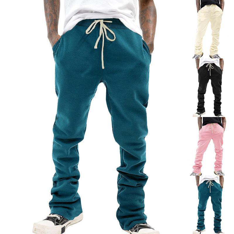 

Men s sweatpants autumn and winter models men s solid colour casual trousers sweatpants loose straight trousers S темно-синього кольору