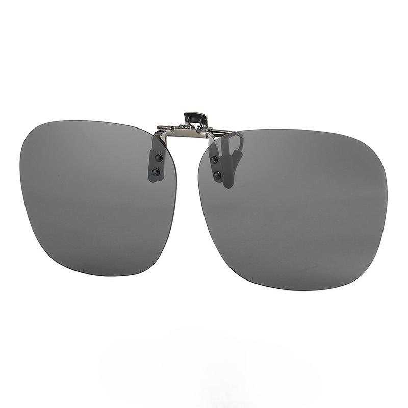 Clip-On Sunglasses Convenient Flip-Up Metal Clip Sun Glasses For Women Men Glasses Rimless Polygonal Shades