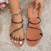 Fashion 2025 New Ladies Shoes Open Toe Women's Slippers Fashion Outdoor Summer Daily Plus Size Soft Bottom Best Seller Flat Slippers
