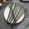 High-Temperature Resistant Japanese PPS Alloy Chopsticks, Food-Grade Black, Pointed Tip, 10 Pairs for Sushi & Catering.