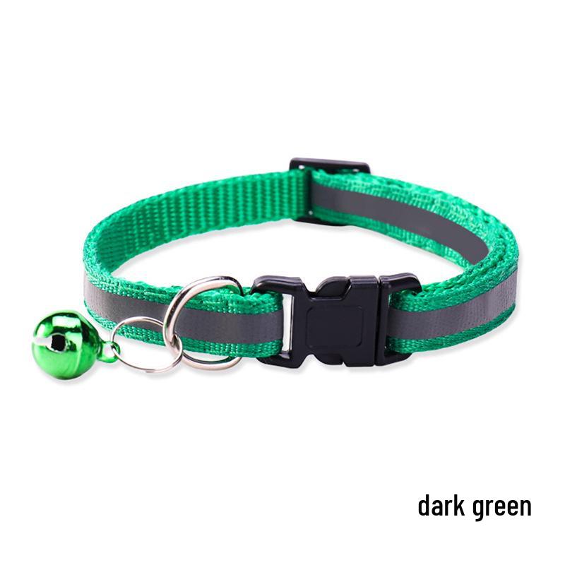 Reflective Adjustable Pet Collar with Bell for Cats & Dogs - Universal Fit, In Stock