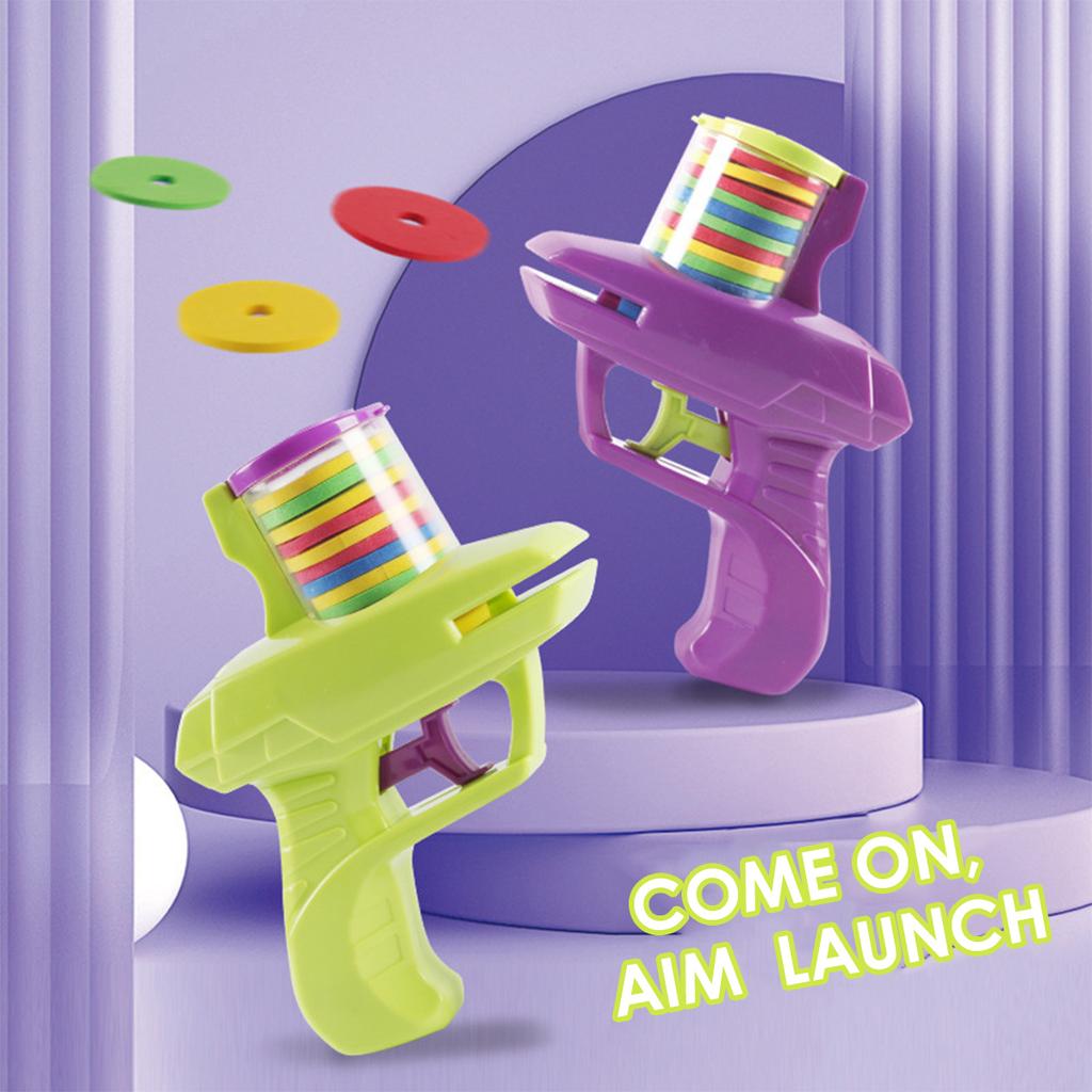 1pc Kids Outdoor Game Disc Gun Toy Flying Disc Shooting Launcher Gun Double Parent-child Interactive Children Toy for Boys Gifts