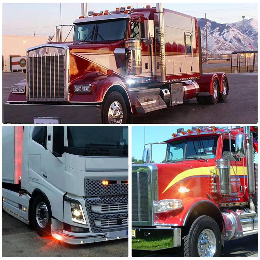 X-STYLE Side Marker LED 24V Red 6LED Truck Bright Side Marker Lamp Car Width