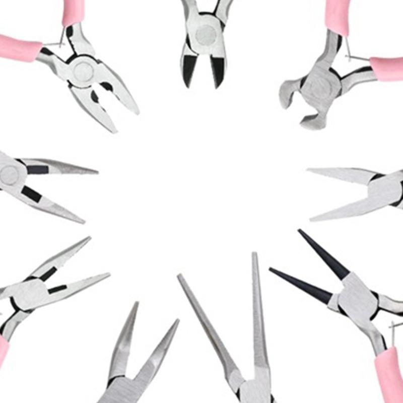 9 In 1 Jewelry Pliers Set Needle Nose Pliers Diagonal Round Nose Pliers for Crafting Jewellery Art Project for Repair