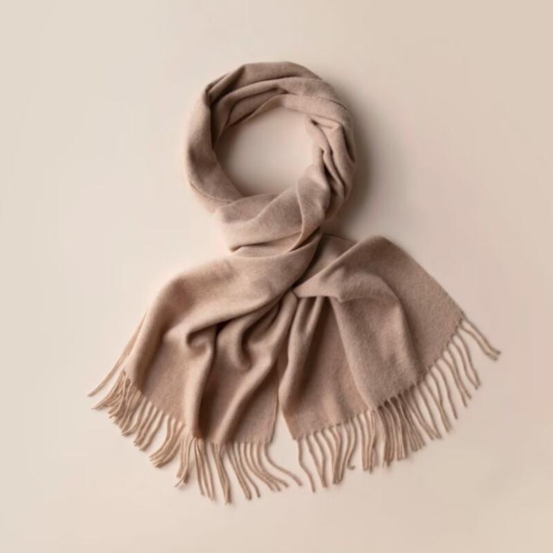 Xincaizhiyun Einfarbiger Wollschal mit Fransen
