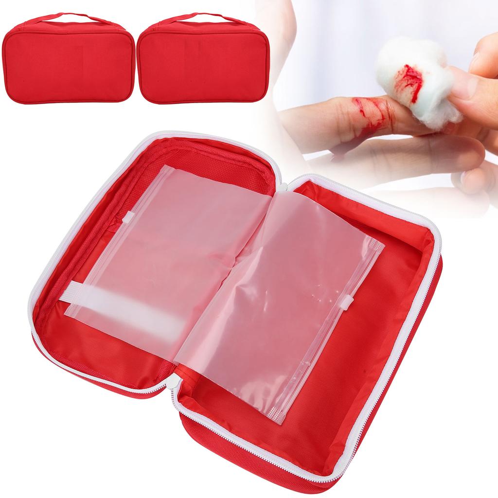 2pcs Outdoor Portable Emergency Aid Bag Home Nylon Medicine Storage Bag Organizer