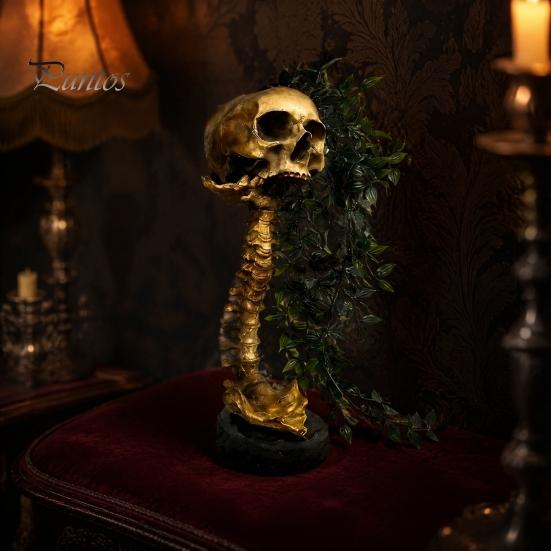 Alternative Home Gardening Pots Gothic Skull Planter for Succulents Pothos, Creative Skeleton Flower Pot with Dark Decor Living Room Spine Column,