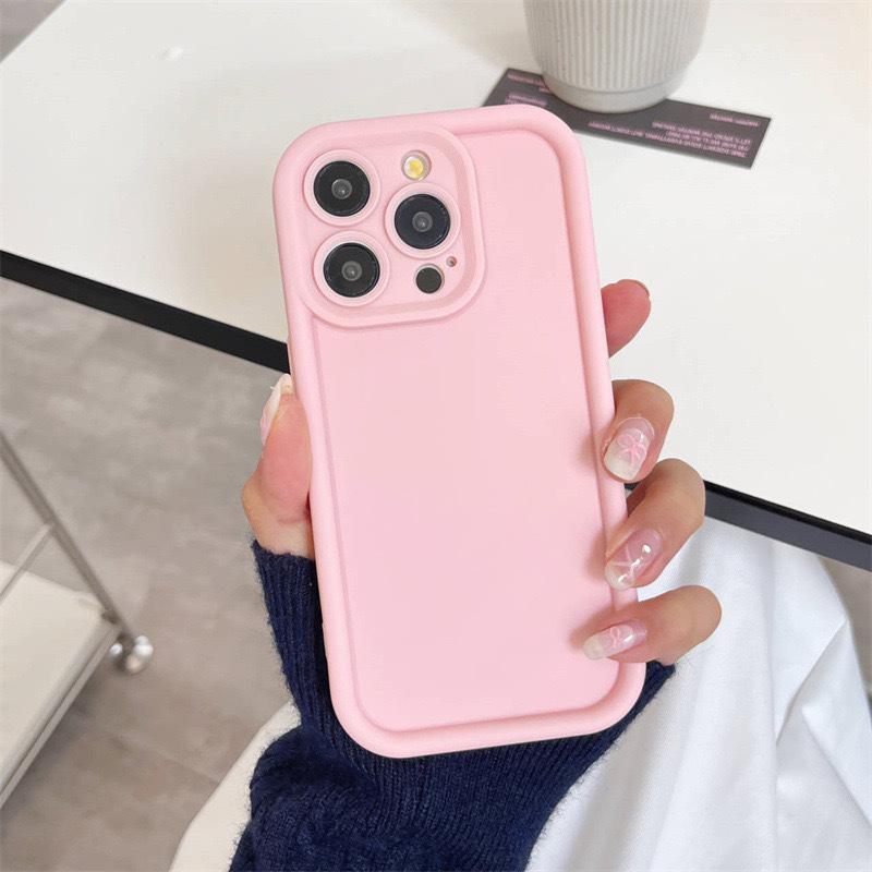 Corundum Suitable for Apple 15 Silicone Soft Shell IPhone 14Pro Solid Color Fine Hole Full-inclusive Ins Air Protection Case
