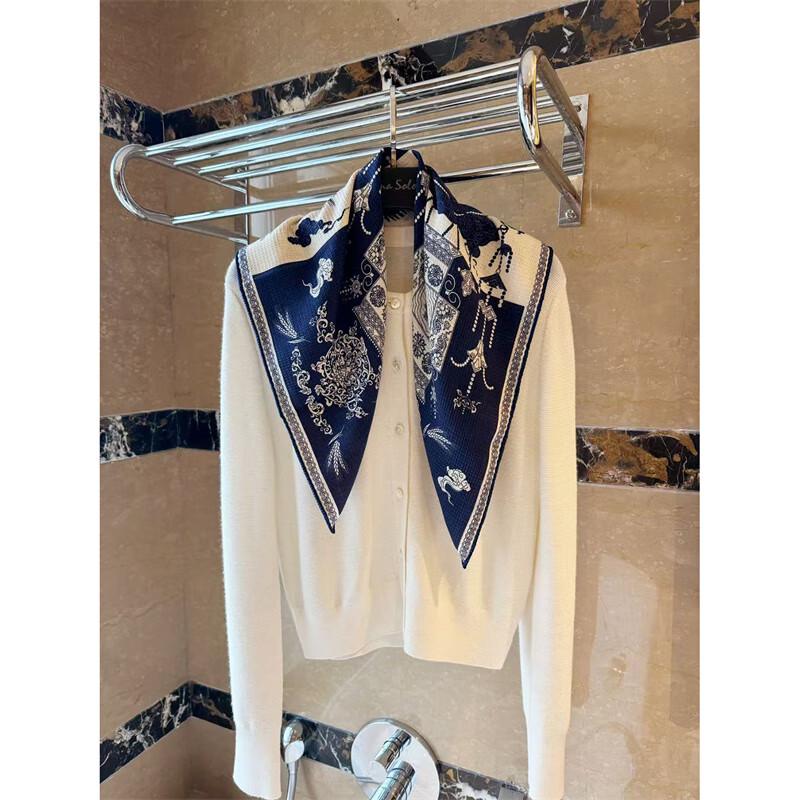 NINA SOLOR High Craftsmanship Waffle & Harvest Silk Wool Scarf