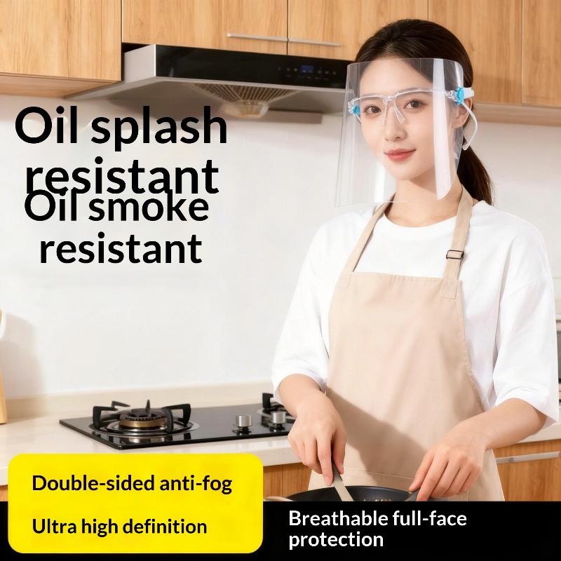 Face Shield Transparent Full Face Cover Safety Protective Film Tool Anti-Oil Anti-Fog Kitchen House Clean Dust Proof Mask