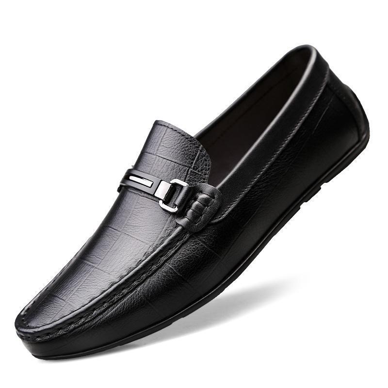 Men s Leather Driving Loafers - Slip-on, Business Casual, Formal Shoes 44