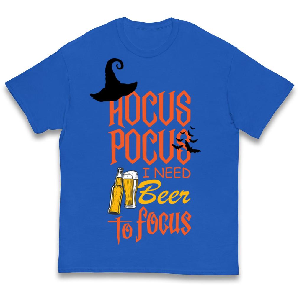 Hocus Pocus I Need Beer To Focus Halloween Kids T Shirt