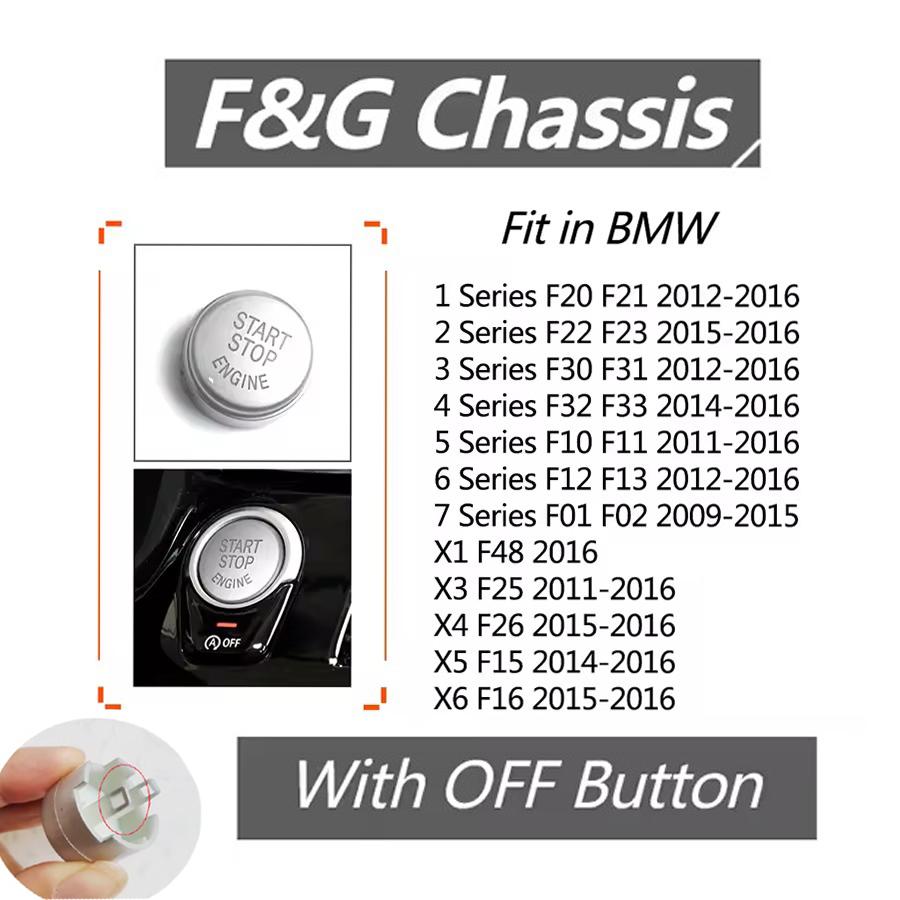For BMW 1 3 5 7 Series F20 F22 F30 F10 F11 F01 F02 F15 F16 F25 F26 F48 Engine START STOP Button Cover Key Decor With OFF Button