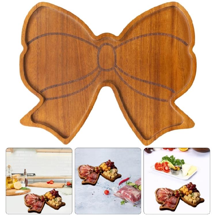 Wooden Fillable Bowtie Charcuterie Board Box for Wedding Birthday Party Decors Decorative Serving Platters and Trays