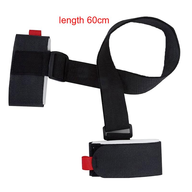 

(YY)1Pc Black Color Nylon Skiing Bags Skiing Pole Shoulder Hand Carrier Lash Handle Straps Hook Loop Protect For Ski Snowboard