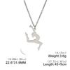 Unift Edelstahl Sport Damen Halskette Läuferin Rhythmische Gymnastik Mädchen Silhouette Anhänger Mode Geburtstag Schmuck Großhandel