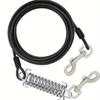 Flexible Double Head Pet Wire Rope Heavy-Duty Long Leash Traction Rope Dog Tie Out Cable  Outdoor